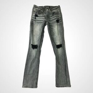Salvage Jeans Mens 29R (29x31) Havoc Straight Slim‎ Distressed Stretch Gray